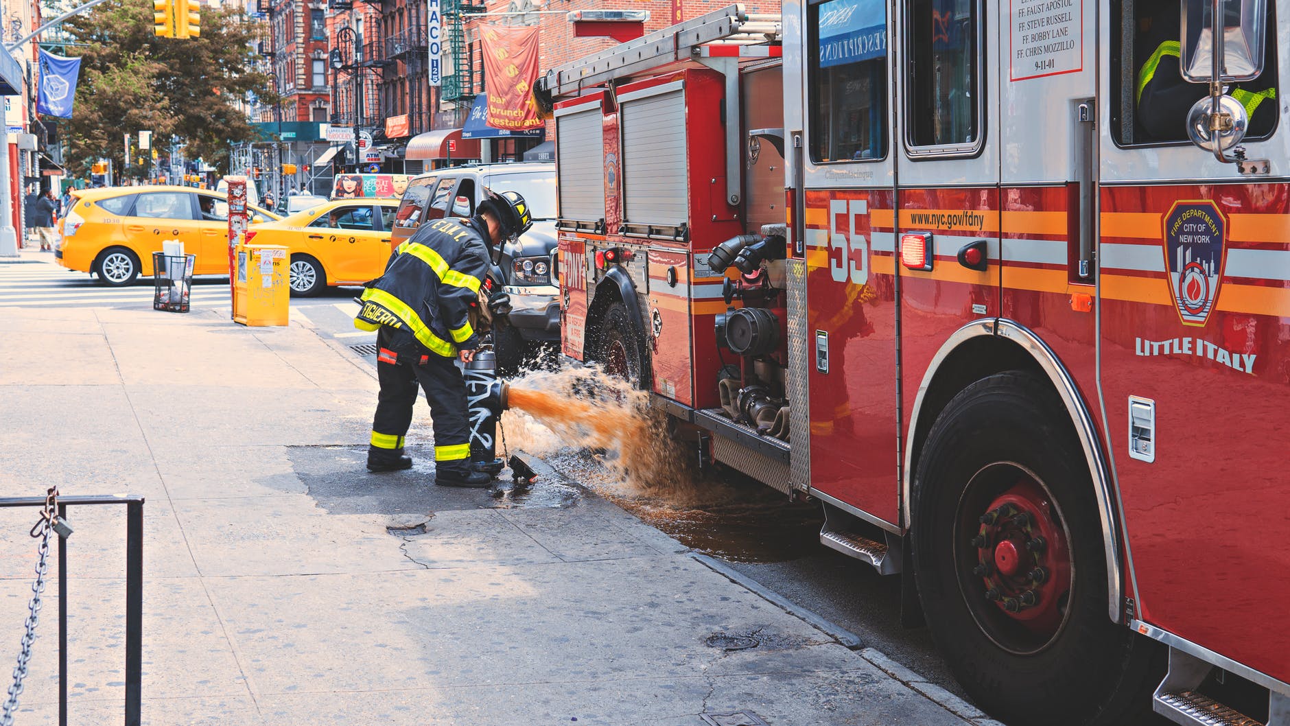 cars city fire truck firefighter