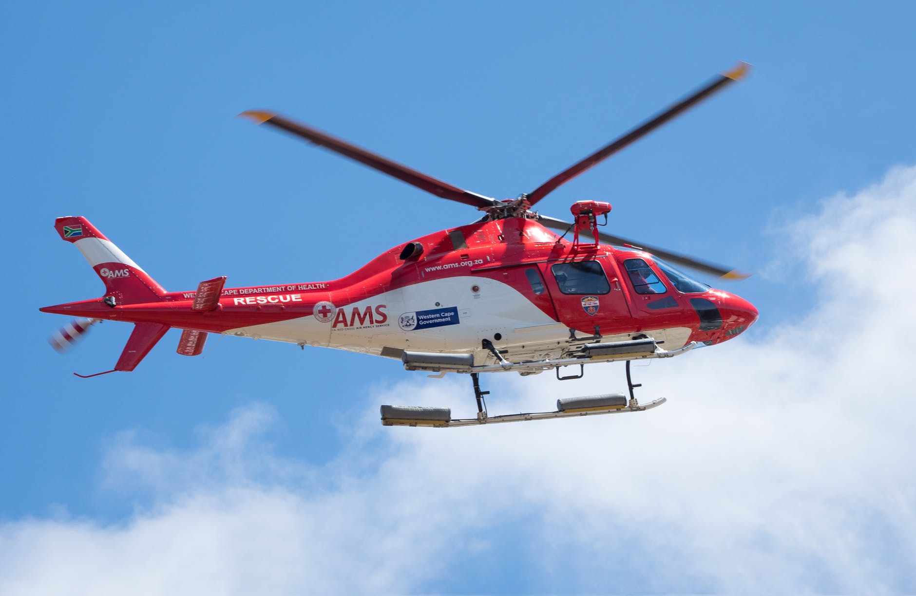 photo of ams helicopter in flight