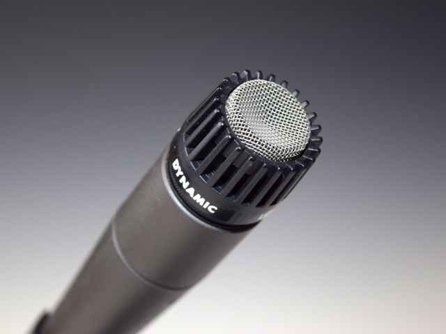 silver and black dynamic metal microphone
